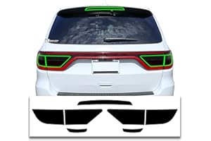 BOGAR TECH DESIGNS Tinted Taillight Third Brake Light Sidemarker Overlay Tint Compatible with Dodge Durango 2021-2025, Dark