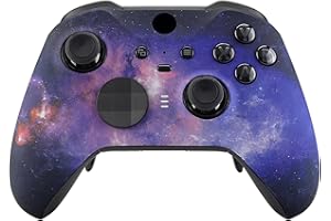 eXtremeRate Nebula Galaxy Patterned Faceplate Cover, Soft Touch Front Housing Shell Case Replacement Kit for Xbox One Elite Series 2, Xbox Elite 2 Core Controller Model 1797 - Controller NOT Included