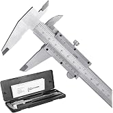 Vsvgmoq 6-Inch/150mm Vernier Caliper Measuring Tool, Fractional Calipers, High-Hardness Steel Mechanical Micrometer, Non-Digital Slide with Dual Imperial/Metric Scale, 0.02 mm&amp;1/128 Inch