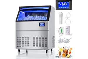 COTLIN Commercial Ice Maker Machine 280Lbs/24H with 100Lbs Storage, 26" Undercounter Ice Maker, Stainless Steel, Powerful Compressor, Freestanding Cube Ice Machine for Bar/Restaurant/Home
