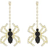 Spider Dangle Earrings for Women Vintage Gothic Punk Style Earrings Reptile Animal Halloween Costume Decorations Party Jewelry Gifts (Style2 Gold)