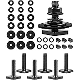T Slot Bolts for Roof Rack Cross Bars, Platform, Cargo Basket, Stainless Square T Track Bolt Adapter to Secure Bike/Ski/Kayak Rack, Solar Panel, Awning, 4mm Thick