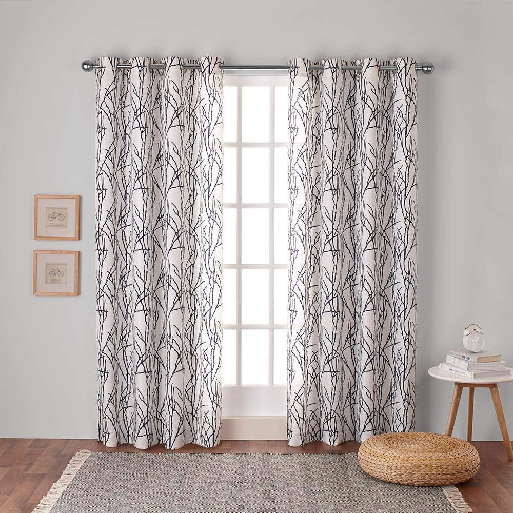 Exclusive Home Curtains Branches Grommet Top Panel Pair, Indigo, 54x96, 2 Piece — image 1