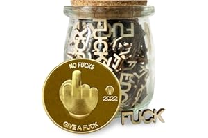 WINUSD Jar of Fucks Gift Jar, Fucks to Give (9oz) with Fuck Gold Coin, Fuck for Friends, Funny Gift, Birthday Gift, Valentines Day Gift, for Men, Gag Gift (9oz-Give a Fuck)