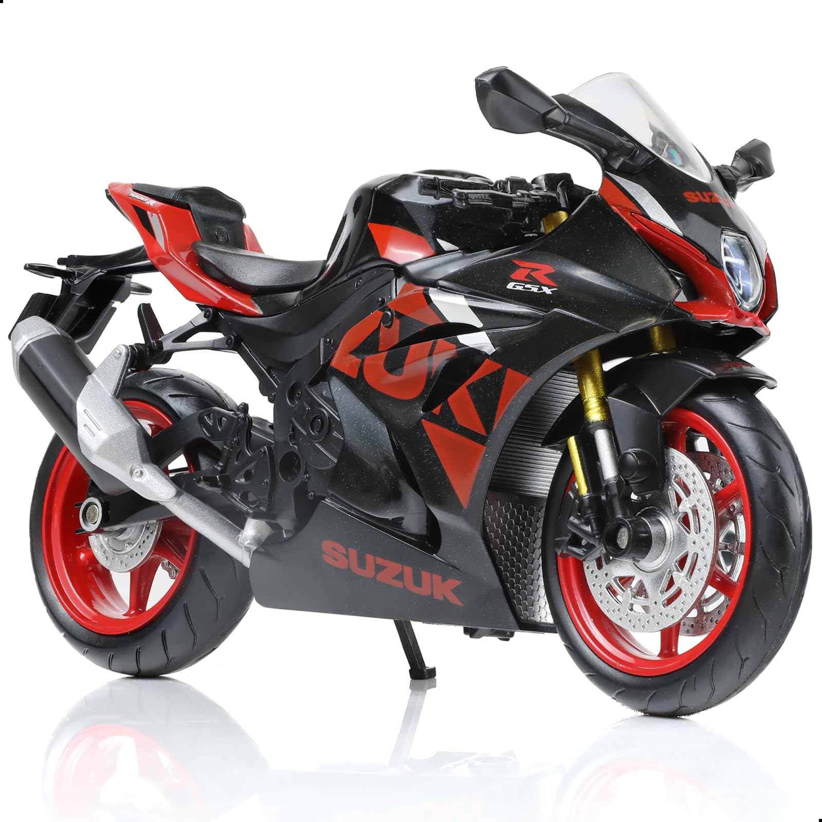 Risopen 1:12 Motorcycle Model Toy compatible for Suzuki GSX R1000R Metal Die-cast with Plastic Motorcycle Model No Assembly Required Mini Finished Moto Gift for Adult