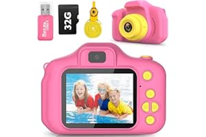 Desuccus Kids Camera,Christmas Birthday Gifts for Girls Age 3-9, HD Digital Video Cameras for Toddler Portable Toys for 3 4 5 6 7 8 Year Old Girl 32GB