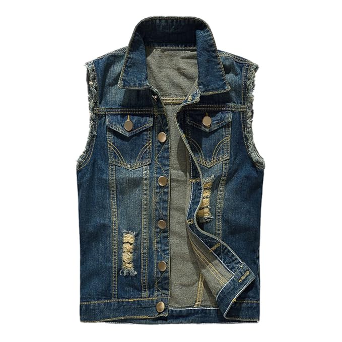 semen Herren Weste Ärmellose Jeansjacke Slim Fit Beiläufige Cowboy Jeansweste Denim Slim Fit Jeans Weste Outwear Demin Outfit
