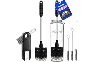 Holikme 6 Pack Dish Brush Set with Bottle Brush, Dish Brush, Palm Scrub Brush and Straw Brush, Kitchen Brushes Long Handle fo