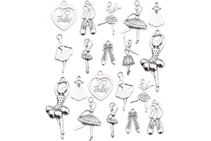 WOCRAFT 100g(60pcs) Craft Supplies Antique Silver Ballerina Ballet Dancer Charms for Jewelry Making Crafting Findings Accessory for DIY Necklace Bracelet M290