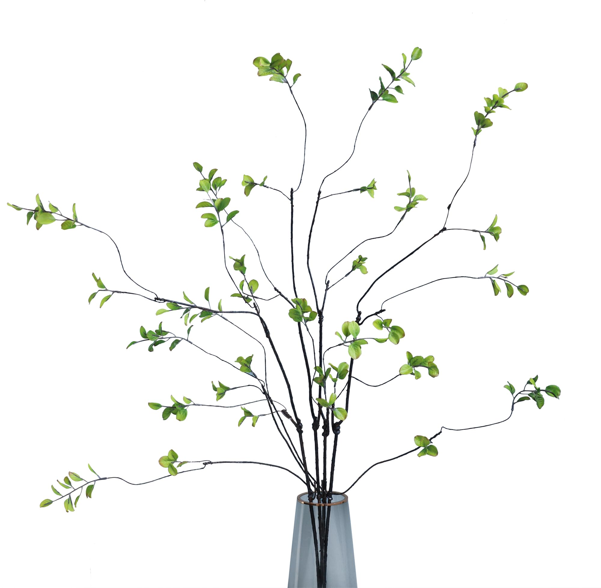 Photo 1 of 4pcs 38" Green Ficus Fake Leaves Silk Artificial Plants Tree Tall Greenery Stems Realistic Olive Branches Faux Flowers for Vases Filler Indoor Office Decorations Table Centerpiece Home Decor Forlaoers