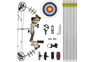 WUXLISTY Youth Compound Bow Set 15-45 Lbs for Teens and Beginner, Package with Archery Hunting Equipment, Max Speed 260fps, Adjustable, Right Hand