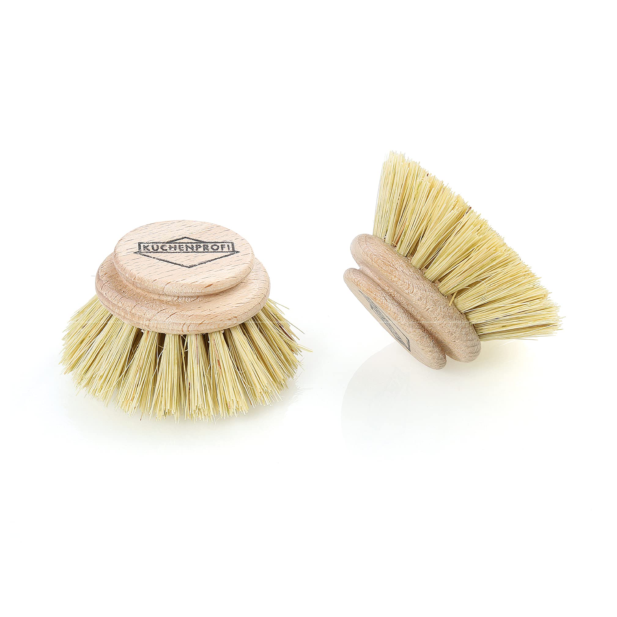 Küchenprofi Two Replacement Washing up Brush, Wood, Beige, 4 x 4 x 4 cm