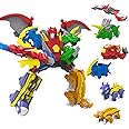 GAGINAN Dinosaur Combined Robot Toys, 6-in-1 Deformation Robot, 10-in Take Apart Robot Figures, Disassembly Toys for Boys & Girls Age 6+ (10IN)