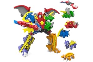 GAGINAN Dinosaur Combined Robot Toys, 6-in-1 Deformation Robot, 10-in Take Apart Robot Figures, Disassembly Toys for Boys & Girls Age 6+ (10IN)