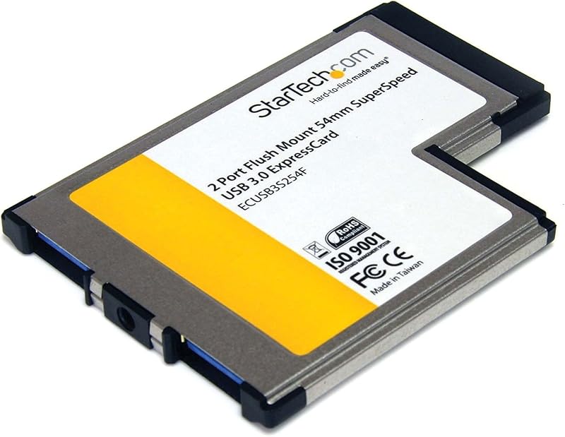 StarTech 2 Port USB 3.0 ExpressCard 54mm Adapter UASP Laptop Flush Mount