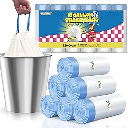 T.FORING 6 Gallon Trash Bags Drawstring 1.1 Mil