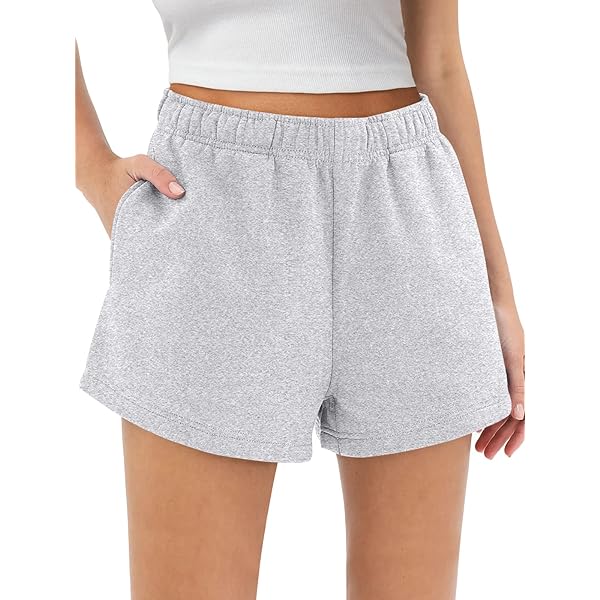 AUTOMET Womens Sweat Shorts Casual Summer Drawstring Comfy