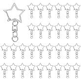 Shimmeroo 30Pcs Star Keychain Clasp,Spring Snap Keychain Clips for Craft-Key Chain Clasp with Chain Hanging Buckle for DIY Crafts Jewelry Making Keychains Supplies Accessories
