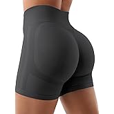 YEOREO Women Workout Biker Shorts Impact 4.5" No Front Seam Hidden Scrunch Lifting Seamless Yoga Gym Shorts