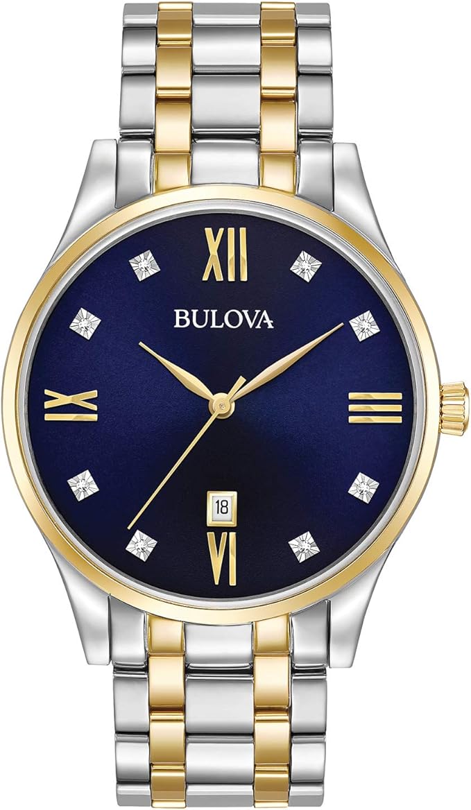 Bulova Mens 98D130 Dress Blue Dial Watch Amazon.ca Watches