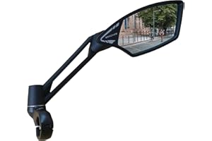 MEACHOW NEW Handlebar Bike Mirror, Scratch Resistant Glass Lens, Ultra-HD, E-bike Mirror, Bicycle Mirror, Rotatable Safe Rearview Mirror, (Silver Right Side) ME-011RS