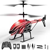 Dwi Dowellin RC Helicopter, Remote Control Helicopter Toy for Kids with 26 Mins Flight(2 Batteries),8 Light Modes,Easy Control for Boys Girls Age 8-12(Red)