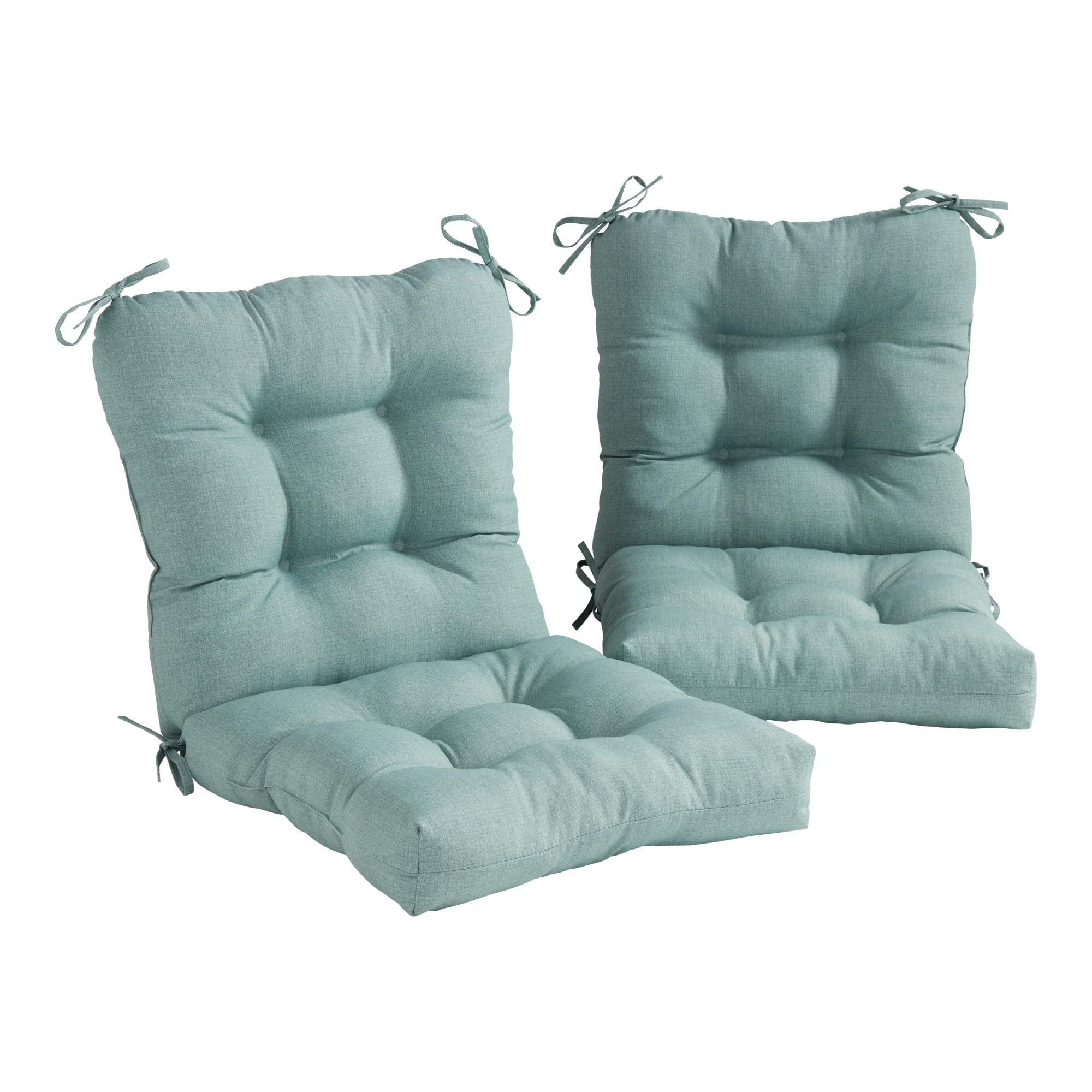Greendale Home Fashions Outdoor Seat/Back Chair Cushion, Set of 2, Seafoam 2 Count Image