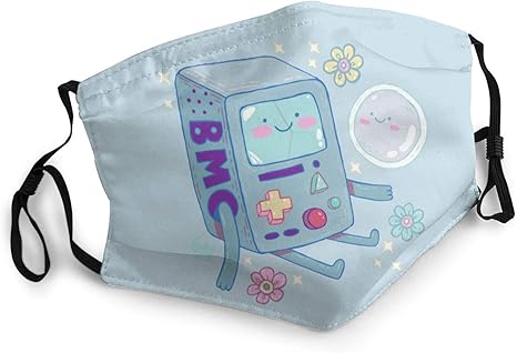 BMO & Bubble Face Mask Breathable Washable Funny Adjustable Mouth Cover