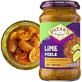 Patak&rsquo;s Medium Lime Pickle - Authentic Indian Relish w/Lime Dices, Mustard Seeds &amp; Aromatic Spices - Perfect for Sandwiches, Curries &amp; Cold Meats - Indian Pickle - 10oz Jar (Pack of 1)