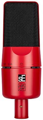 SE ELECTRONICS X1 A 2C Large Diaphragm Condenser Microphone with 100 Hz Filter & -20 dB Pad - XLR Condenser Mic for Singing & Instruments - Professional Studio Microphone for Recording (Red)