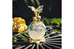 YU FENG Butterfly Flower Glass Perfume Bottle Empty Vintage Decorative Crystal Perfume Vial Scent Bottles for Women Girls(15ml)