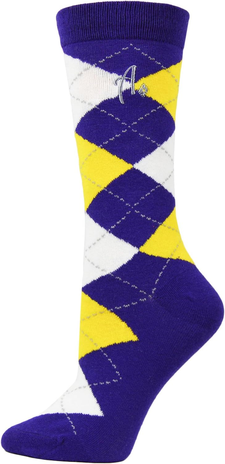 Argoz MVP Purple/White/Gold Argyle Socks