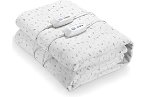 Electric Heated Mattress Pad, 60" x 80" Queen Size Underblanket with Dual Controllers, 4 Heating Levels & 10H Auto Off, 15" D