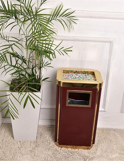 Trash Bin,Mall Trash Can, Thicken Stainless Steel Trash Can Upturn