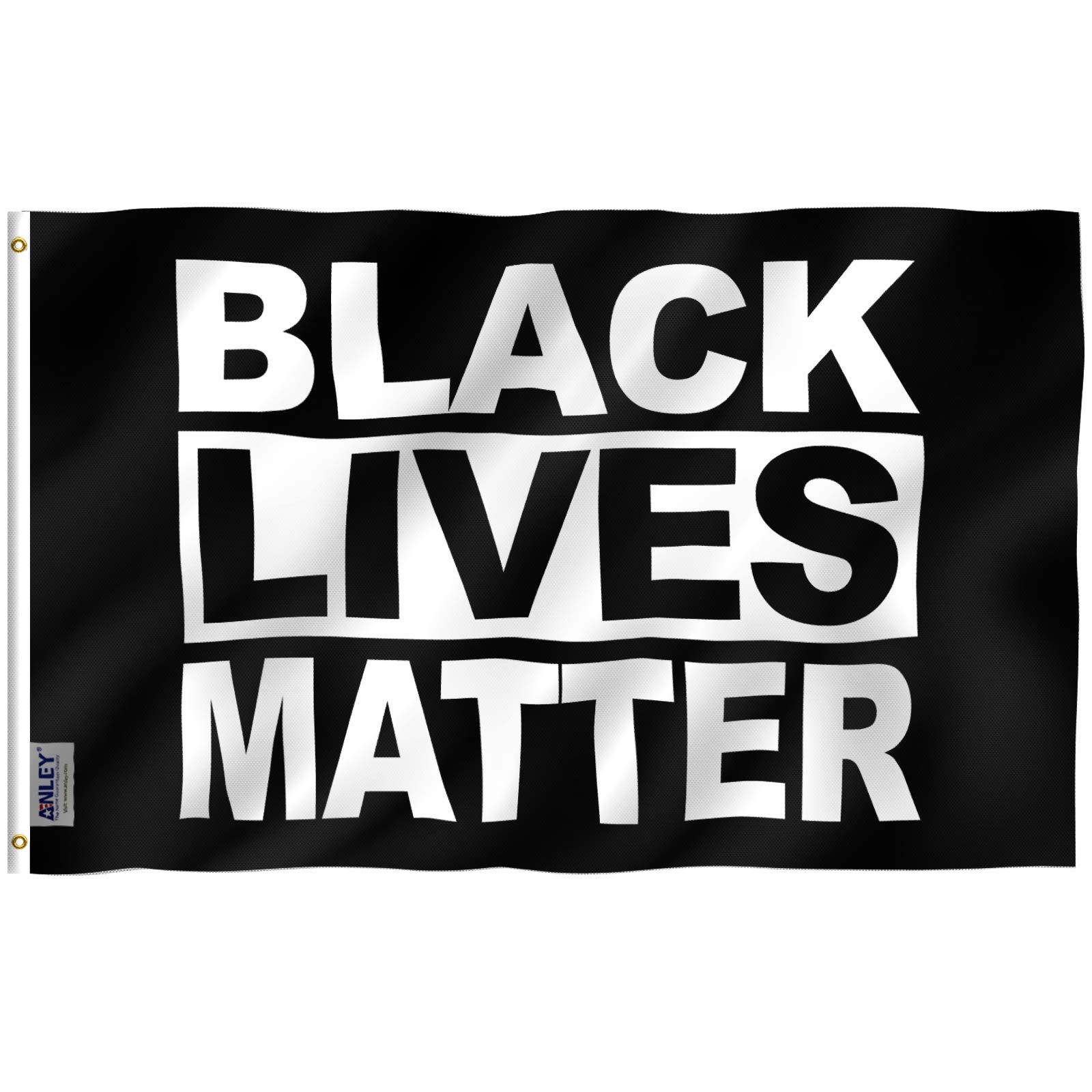 ANLEY Fly Breeze 3x5 Feet Black Lives Matter Flag - Vivid Color and UV Fade Resistant - Canvas Header and Double Stitched - BLM Flags Polyester with Brass Grommets 3 X 5 Ft