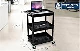 Luxor H.Wilson STC111-B 3-Shelf Tub Cart, 300 lbs Capacity, USA Made view 5