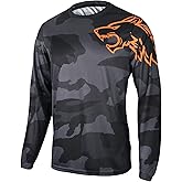 Men's Mountain Bike Shirts Long Sleeve MTB Off-Road Motocross Jersey Quick Dry&Moisture-Wicking