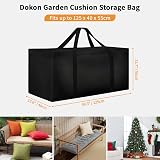 Dokon Garden Furniture Cushion Storage Bag 125x40x55cm Waterproof Black view 2