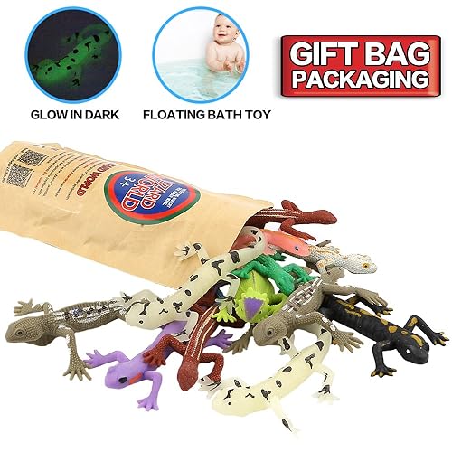 Lizards Toys,8 Piece Mini Rubber Lizard Set,Super Stretches