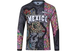MENUTT Men's Mountain Bike Jersey Long Sleeve MTB Off-Road Mexico Jersey Downhill&Motocross Shirts