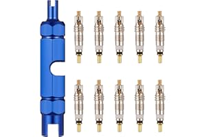 AhlsenL 10pcs Bicycle Valve Core with 1pcs Valve Core Removal Tool Replacement Presta Valve Core for Bicycle Repair