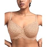 HSIA Minimizer Bra for Women - Plus Size Full Coverage Lace Bra with Underwire, Non Padded