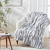Westinghouse Electric Blanket Heated Throw, Super Cozy Luxury Faux Fur & Sherpa with 6 Heating Levels & 2-10 Hours Auto Off, Fast Heating & Overheat Protection, 50x60 Inch, Blue Gray