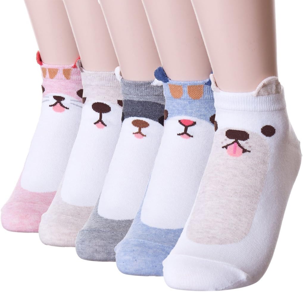 JYsense Womens Fun Design Animal Pattern Painting Crazy Casual Cotton Crew Socks| Good for Gift Idea| One Size Fits All