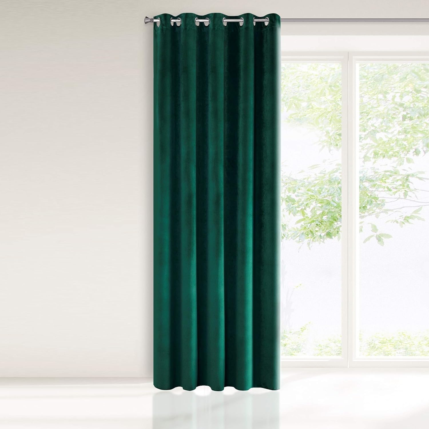 Eurofirany velvet curtains, dark green, 8 eyelets, elegant curtain