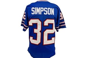 TIMELESS AUTHENTIC OJ Simpson Jersey Blue Buffalo | Unsigned Custom Sewn Stitched