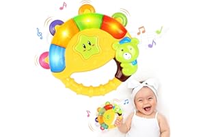 BAOLI Baby Tambourine Toy with Music & Light,Toddlers Rattle,Musical Instruments,Light up Toy,Take Along,BPA Free,Ages 6-12 Months