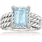 Ross-Simons 3.00 Carat Sky Blue Topaz Ring With White Topaz in Sterling Silver