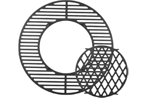 soldbbq 8835 Cast Iron 21.5" Grill Grates for Weber Original Kettle Premium 22-inch Charcoal Grill, Replacement Parts for Weber 22" Performer Premium Grill