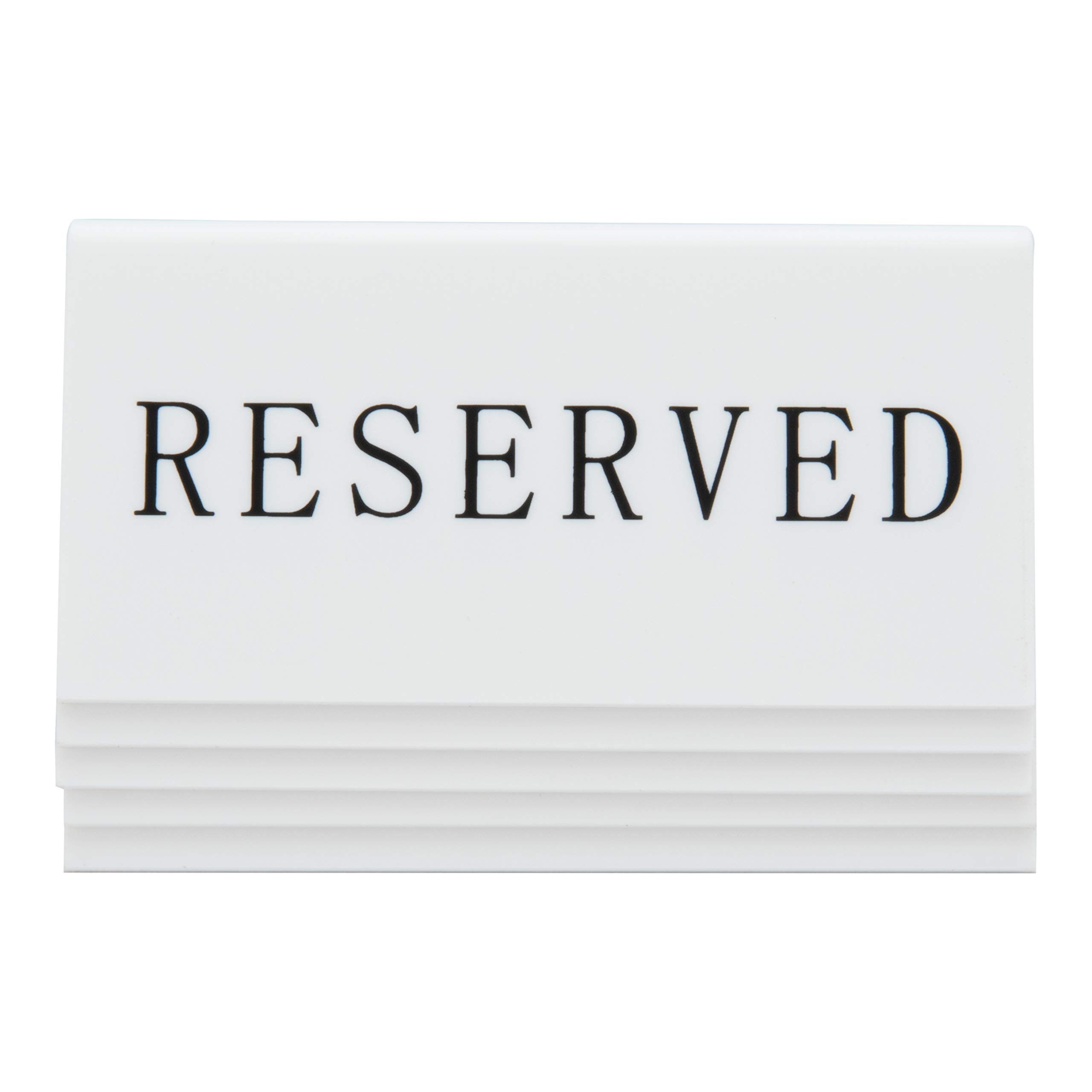 Securit Set of 5 "RESERVED" Table Notice Sign, White Plastic Tent Style Table English Reservation Text for Cafes, Bars & Restaurant (4 x 10 x 5cm)